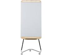 ARCHYI. Douro Mobile Easel Floor Standing Chrome, Glass, Wood White