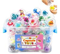Arcimatto 50 Pack Adorable Party Favors Capsule Toys, Bulk Mini Kawaii Claw Machine Prizes Birthday Gifts for Boys Girls Goodie Bag Christmas Stocking Easter Stuffers Treasure Box Classroom Prizes