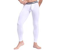 ARCITON Men's Low Rise Leggings Long Johns Thermal Pant Warm Underwear Baselayer Large(Waist: 33"- 35") 3004ckuWhite