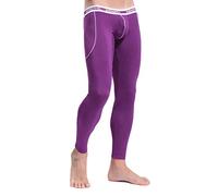 ARCITON Men's Low Rise Leggings Long Johns Thermal Pant Warm Underwear Baselayer Medium(Waist: 30"- 32") 3004ckuPurple