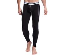 ARCITON Men's Low Rise Leggings Long Johns Thermal Pant Warm Underwear Baselayer Medium(Waist: 30"- 32") 3004ckuBlack