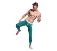 ARCITON Men's Low Rise Leggings Long Johns Thermal Pant Warm Underwear Baselayer Medium(Waist: 30"- 32") 3004ckuGreen