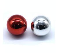 Arcity 2 Pcs Arcade Joystick Ball Top Chrome Handle Rocker Round Head for Arcade Fighting Joystick Controller Game DIY Parts Kit Replacement M6 Red and Silver Durable New