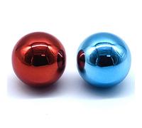 Arcity 2 Pcs Arcade Joystick Ball Top Chrome Handle Rocker Round Head for Arcade Fighting Joystick Controller Game DIY Parts Kit Replacement M6 Red and Blue Durable New
