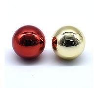 Arcity 2 Pcs Arcade Joystick Ball Top Chrome Handle Rocker Round Head for Arcade Fighting Joystick Game DIY Parts Kit Replacement M6 Red and Gold Durable New