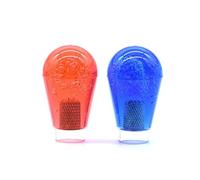 Arcity 2 Pcs Arcade Joystick Oval Bat Top Topper Knob Ball Red and Blue Transparent Clear Handle American Type Style for Zippy SANWA SEIMITSU Arcade1up Machine Console Cabinet New (HY-PJ093-1)