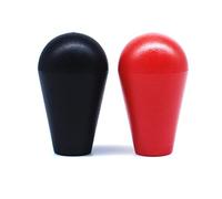 Arcity 2 Pcs Arcade Joystick Oval Bat Top Topper Knob Ball Top Handle Knob American Type Style Black and Red for Zippy SANWA SEIMITSU Arcade1up Machine Console Cabinet New, HY-PJ092-1