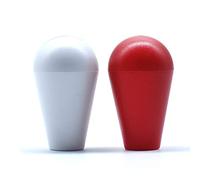 Arcity 2 Pcs Arcade Joystick Oval Bat Top Topper Knob Ball Top Handle Knob American Type Style Red and White for Zippy SANWA SEIMITSU Arcade1up Machine Console Cabinet New