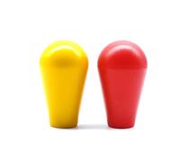Arcity 2 Pcs Arcade Joystick Oval Bat Top Topper Knob Ball Top Handle Knob American Type Style Yellow and Red for Zippy SANWA SEIMITSU Arcade1up Machine Console Cabinet New