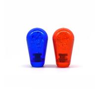 Arcity 2 Pcs Arcade Joystick Oval Bat Top Topper Knob Ball Top Transparent Clear Handle Knob American Type Style for Zippy SANWA SEIMITSU Arcade1up Machine Console Cabinet 7 Colors (Full Red and Blue)