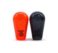 Arcity 2 Pcs Arcade Joystick Oval Bat Top Topper Knob Ball Top Transparent Clear Handle Knob American Type Style for Zippy SANWA SEIMITSU Arcade1up Machine Console Cabinet (Full Red and Black)
