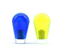 Arcity 2 Pcs Arcade Joystick Oval Bat Top Topper Knob Ball Top Yellow and Blue Transparent Clear Handle Knob American Type Style for Zippy SANWA SEIMITSU Arcade1up Machine Console Cabinet New