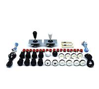 Arcity 2-Player Arcade Buttons and Joystick Kits DIY Controller USB Encoder to PC Video Games 8 Ways Joystick + 18 HAPP Style Push Buttons 1P 2P for Jamma MAME Raspberry Pi 1 2 3 White and Black