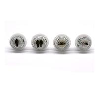 Arcity 4 Pcs/Lot 24mm Arcade LED Push Buttons Illuminated Player 1P 2P Coin Lit with Microswitch for Arcade Machine Games Console Parts 5V White New