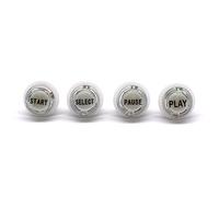 Arcity 4 Pcs/Lot 24mm Arcade LED Push Buttons Illuminated Start Select Pause Play Lit with Microswitch for Arcade Machine Games Console Parts 5V White New