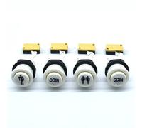 Arcity 4 Pcs/Lot Arcade Coin Button Game Start Push Button + 1P 2P Player Single Double Happ Style Type American with Microswitch Jamma MAME Machine Console Parts White New