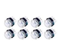 Arcity 8 Pcs 28mm Arcade Push Buttons Flash LED Illuminated Shining Light White Buttons Buttons 5V with Built-in Microswtich for Arcade Machine Video Game Console DIY Kit