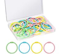 Arcjunys Binder Rings Multicolor Book Binder 30mm Loose Leaf Binder Ring Book Rings Paper Rings Metal Ring for Flash Cards Papers Keychains School Office 40Pcs