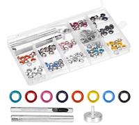 Arcjunys Eyelet Punch Kit Eyelets and Punch Colorful Grommet Kit 5MM Grommets Eyelets for Fabric Eyelet Punch with Gasket and Tools for Fabric Leather Clothes DIY Craft Fabric 120Pcs