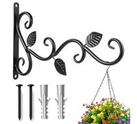 Arcjunys Hanging Basket Bracket 12 Inch Heavy Duty Hanging Basket Brackets Outdoor Wall Hang Hooks Wall Plant Hangers with Screws for Hang ing Plants Bird Feeder Wind Chime Lantern Black