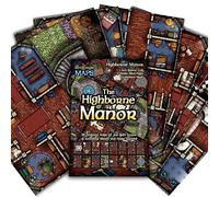 Arcknight The Highborne Manor Roleplaying Battlemaps; 16 Modular RPG Maps in 8 Double-Sided Pages, 2.5 cm Square Grid, Modular & Versatile Design for Tabletop Gaming - for Dungeons & Dragons