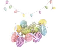 Arclhladin 6Ft Easter Egg Lights String, 10 Vibrant Led Cracked Egg Ornaments Battery Powered Pastel Lights for Easter,Party, Fireplace, Entrance, Home Decoration