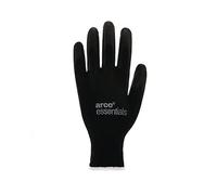 Arco Essentials Black PU-Coated Nylon Work Gloves Pairs 8 (Pack of 12)