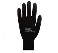 Arco Essentials Black PU-Coated Nylon Work Gloves Pairs 9 (Pack of 12)