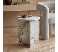 Arco Side Table - Round - Curved Base - Pandora - Marble Effect