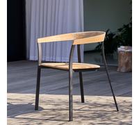 Arco - Solid teak and aluminium outdoor chair Natural