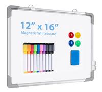 ARCOBIS Dry Erase White Board for Wall, 30 x 40cm Small Magnetic Hanging Double-Sided Whiteboard, Portable Mini Easel Board for Drawing, Kitchen Grocery List, Planning Memo, School(White)