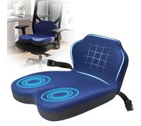 Arcoche Memory Foam Truck Seat Cushion & Lumbar Support Set - Ergonomic U-Shape Tailbone Relief + L-Shape Back Cushion for Long-Haul Semi/Pickup Drivers Breathathable Cover Non-Slip Bottom Dark Blue