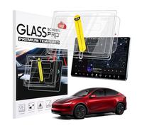Arcoche Model Y Juniper(2025-2026) & Model 3 Highland(2024-2026) High Definition Screen Protector Film 9D Tempered Glass Alignment Kit for Tesla Model 3 Model Y Juniper Accessories