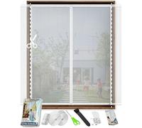 ARCOL Magnetic Fly Screen for Doors Adjustable in Width - Mosquito Net Curtain Door Window with Tear-Off Tapes, Magnetic Mosquito Net for Door Window Can be Shortened (155x150 cm, White)