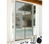 ARCOL Magnetic Fly Screens for Doors - Fine Impenetrable Mesh, 140x240 cm, Minimal Design, Totally Magnetic Door Fly Screen, Automatic Closing Without Letting Insects in (Gray)