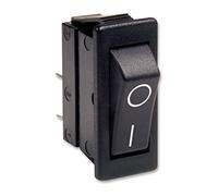 ARCOLECTRIC C1300ARBB-602AW Rocker Switch, Non Illuminated, SPST, On-Off, Black, Panel, 16 A