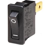 Arcolectric H8800VABB, SWITCH, ROCKER, ULTRA-THIN; SPST; ON-OFF, 15A, 250VAC; 0.187 IN. QC; ACTUATOR, BLACK