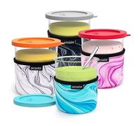ARCOOLOR Ice Cream Neoprene Sleeve, Reusable Insulated Sleeves for Ninja Creami Pints, Compatible with NC501, NC500 Series Deluxe Ice Cream Maker Containers -Containers not Included (24oz, 4 Pack)