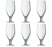 Arcoroc 1A01O Cervoise Stemmed 2/3rd Pint Glass, CE Marked, 380mL Capacity, Pack of 6