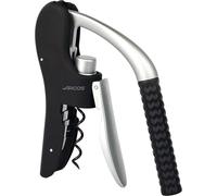 Arcos Accessories - Corkscrew Bottle Opener - Handle ABS and Made of Zinc Alloy + Elastomer Black and Grey Color