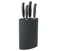 Arcos Forged Kitchen Knife Set 4 Pieces (Paring Knife + Kitchen Knife + Chef's Knife + Bread Knife) Nitrum Stainless Steel, Polypropylene POM Handle, Series Clara, Black Color