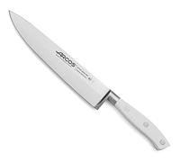 ARCOS Forged Professional Chef Knife 8 Inch Stainless Steel, Cooking Knife for Cutting and Peeling Food, Ergonomic Polyoxymethylene Handle and 200mm Blade, Series Riviera, Color White