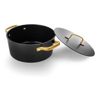 Arcos Samoa Iconic Series | Non-Stick Ceramic Saucepan 24 cm and 4.3 L | Forged Aluminium | Suitable for Any Kitchen | Stainless Steel Handle | Black | Free of (PFOA/PTFE/PFOS)