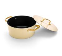 Arcos Samoa Iconic Series | Non-Stick Ceramic Saucepan 24 cm and 4.3 L | Forged Aluminium | Suitable for Any Kitchen | Stainless Steel Handle | Beige | Free of (PFOA/PTFE/PFOS)