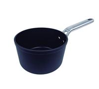 ARCOS Samoa Small Non-Stick Saucepan Forged Aluminium 200 mm 2,6 L | Full induction, for all heat sources. Cold-effect stainless steel handles, energy saving. Colour black.