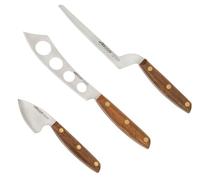 Arcos Serie Nordika - Set 3 Cheese Knife - Stainless Steel Nitrum - Ovengkol Wood Handle 100% Natural FSC - 100% Recycled Packaging
