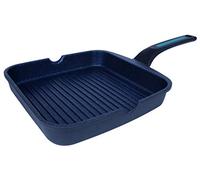 Arcos Thera Non-Stick Grill Pan 24 x 24 cm for Induction, Gas and Ceramic Hob, Cast Aluminium Grill with Ergonomic Handle, Removable and Dishwasher Safe, Black and Blue