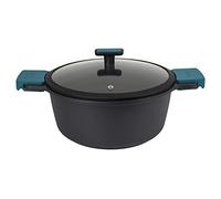 Arcos Thera Series | Non-Stick Casserole | Cast Aluminium | Suitable for Any Kitchen | Silicone Handles | Energy Saving System | Dishwasher Safe | Colour Black and Blue (28 cm / 6.6 L)