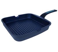 Arcos Thera Series | Non-Stick Grill 28x28cm | Cast Aluminum | Suitable for Any Kitchen | Ergonomic Plastic and Silicone Handle | Energy Saving System | Dishwasher Safe | Black and Blue Color