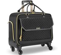 Arcoyard Rolling Laptop Bag, Briefcase for Women and Men with 4 Spinner Wheels and Handle, Roller Computer Bag for Work Travel Carry On, TSA Friendly Design, Black, Diamond Pattern